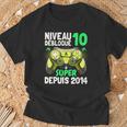 Niveau 10 Débloqué Super Depuis 2014 Anniversaire Gamer T-Shirt Cadeaux pour les vieillards