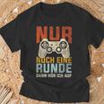 Nur Noch Eine Runde Dann Hör Ich Auf Gamer Zocker T-Shirt Geschenke für alte Männer