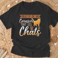 Objectif Deie Caresser Tout Les Chats Chat Humour T-Shirt Cadeaux pour les vieillards