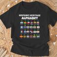 Hispanic Flag Alphabet For Teachers Educational Latin Flags T-Shirt Gifts for Old Men