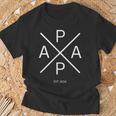 Papa Est 2024 Proud Dad T-Shirt Geschenke für alte Männer