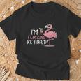 Retired Flamingo I'm Flocking Retired Party Drinking Wine T-Shirt Gifts for Old Men