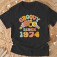 Retro Groovy Since 1974 Birthday 50 Years Old 50Th Birthday T-Shirt Gifts for Old Men