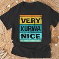 Retroery Kurwa Nice Poland Polska T-Shirt Geschenke für alte Männer