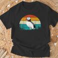 Retrointage Sunset Muffin Seabird Cute Atlantic Puffin T-Shirt Geschenke für alte Männer