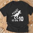 Roar Ich Bin 10 Jahre Alt 10Th Birthday T-Rex Dino T-Shirt Geschenke für alte Männer