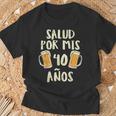 Salud Por Mis 40 Anos Cerveza Humor Birthday Hombre Regalo Camiseta unisex Regalos para ancianos