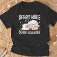 Schafi Müde Schafi Schlafen Schaf Pyjamas Schlaf Saying T-Shirt Geschenke für alte Männer