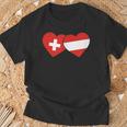 Swiss Flag Austria Flag Switzerland Austria T-Shirt Geschenke für alte Männer