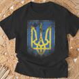 Ukraine Flag Crest Flag Logo Ukraine T-Shirt Geschenke für alte Männer