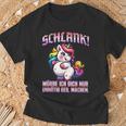 Unicorn Schlank Würde Ich Dich Nur Unnötig Geil Machen T-Shirt Geschenke für alte Männer