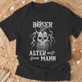 Uomo Böser Alter Mann Teschio E Barba Età Uomo Bianco Biker Maglietta Regalos para ancianos