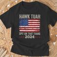 Usa Flag Hawk Tuah 24 Spit On That Thang 2024 Women's T-Shirt Geschenke für alte Männer