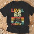 Video Gamer Nivel 25 Completo Retro 25 Aniversario De Bodas Camiseta unisex Regalos para ancianos