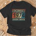Vintage Dicembre 1974 50 Compleanno Anni Uomo Donna Maglietta Regalos para ancianos