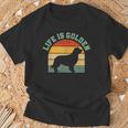 Vintage Golden Retriever Dog Life Is Golden Retriever Maglietta Regalos para ancianos