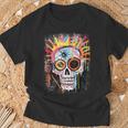 Vintage Graffiti Biker Rocker Skeleton Punk Horror Skull T-Shirt Geschenke für alte Männer