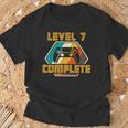 Vintage Retro 7º Aniversario De Boda Divertido Nivel 7 Completo Camiseta unisex Regalos para ancianos
