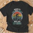 Warum Ich Ohne Akku Fahre Weil Ich Es Kann Retro Bicycle T-Shirt Geschenke für alte Männer