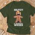 Hilfe Es Weihnachtet Wieder X Xmas Christmas Gingerbread T-Shirt Geschenke für alte Männer