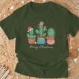 Merry Christmas Cactus Tree Lights Cactus Lover Xmas T-Shirt Gifts for Old Men