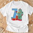 Bambino 7 Compleanno Bambini & Robot Regalo Di 7 Anni Maglietta Regalos para ancianos