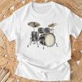 Batterie Instrument De Musique Motif Illustration Batterie T-Shirt Cadeaux pour les vieillards