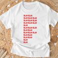 Blah Blah Geeky Red Lettering Hipster T-Shirt Geschenke für alte Männer