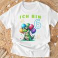 Children's Dino Ich Bin Sechs Jahre Alt T-Shirt Geschenke für alte Männer