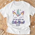 Children's Hurra Ich Bin Jetzt Ein Schulkind 2024 Unicorn First Day At School T-Shirt Geschenke für alte Männer