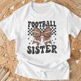 Coquette Bow American Football Sister Game Day Thanksgiving T-Shirt Gifts for Old Men