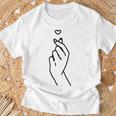 Coreano Dito Cuore Grafico Coreano Kpop Love K-Pop Merch Maglietta Regalos para ancianos