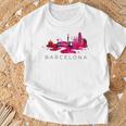 Diseño Skyline Monumentos De La Ciudad De Barcelona Camiseta unisex Regalos para ancianos