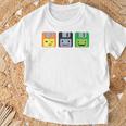 Diskette Floppy Retro Nerd Gamer Pixel T-Shirt Geschenke für alte Männer