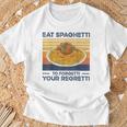 Divertido Comer Espaguetis Para Olvidar Su Regretti Amante De La Pasta Camiseta unisex Regalos para ancianos