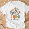 Donna 60 Anniintage 1964 60° Compleanno Donna Fiore Selvatico Con Collo A Maglietta Regalos para ancianos