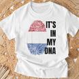 Dutch Flag Dna Fingerprint Holland Orange Orange T-Shirt Geschenke für alte Männer