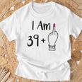 I Am 39 Plus 1 Middle Finger For A 40Th 40 Old T-Shirt Geschenke für alte Männer