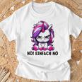 Unicorn Nö Einfach Nö Slogan T-Shirt Geschenke für alte Männer