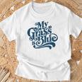 My Grass Is Blueintage Bluegrass Hand Lettering Retro T-Shirt Geschenke für alte Männer