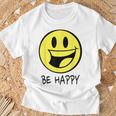 Be Happy 70S Gialla Con Faccina Sorridente Per Bambini Maglietta Regalos para ancianos