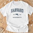 Harvard Massachusetts Maintage Sport Navy Stampa Maglietta Regalos para ancianos