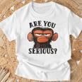 Humor Are You Serious Grumpy Monkey Meme T-Shirt | Mazezy