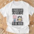 Ich Habe Meinen Anime Pausiert Hier Zu Sein Ramen Kawaii Cat Gray T-Shirt Geschenke für alte Männer