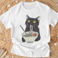Japanese Cat Cat Eating Ramen Vintage Japanese Noodles T-Shirt Gifts for Old Men Japanese Cat Cat Eating Ramen Vintage Japanese Noodles T-Shirt Gifts for Old Men
