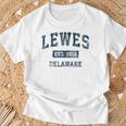 Lewes Delaware Deintage-Sportdesign Marineblau-Druck T-Shirt Geschenke für alte Männer