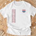 Netherlands Flag Fan Item Nederland Flag Blue T-Shirt Geschenke für alte Männer