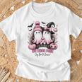 In October We Wear Pink Ghost Witch Breast Cancer Awareness T-Shirt Gifts for Old Men