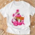 In October We Wear Pink Ghosts & Pumpkins For Breast Cancer T-Shirt Gifts for Old Men