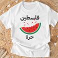 Palestine Map Watermelon Arabic Calligraphy T-Shirt Geschenke für alte Männer